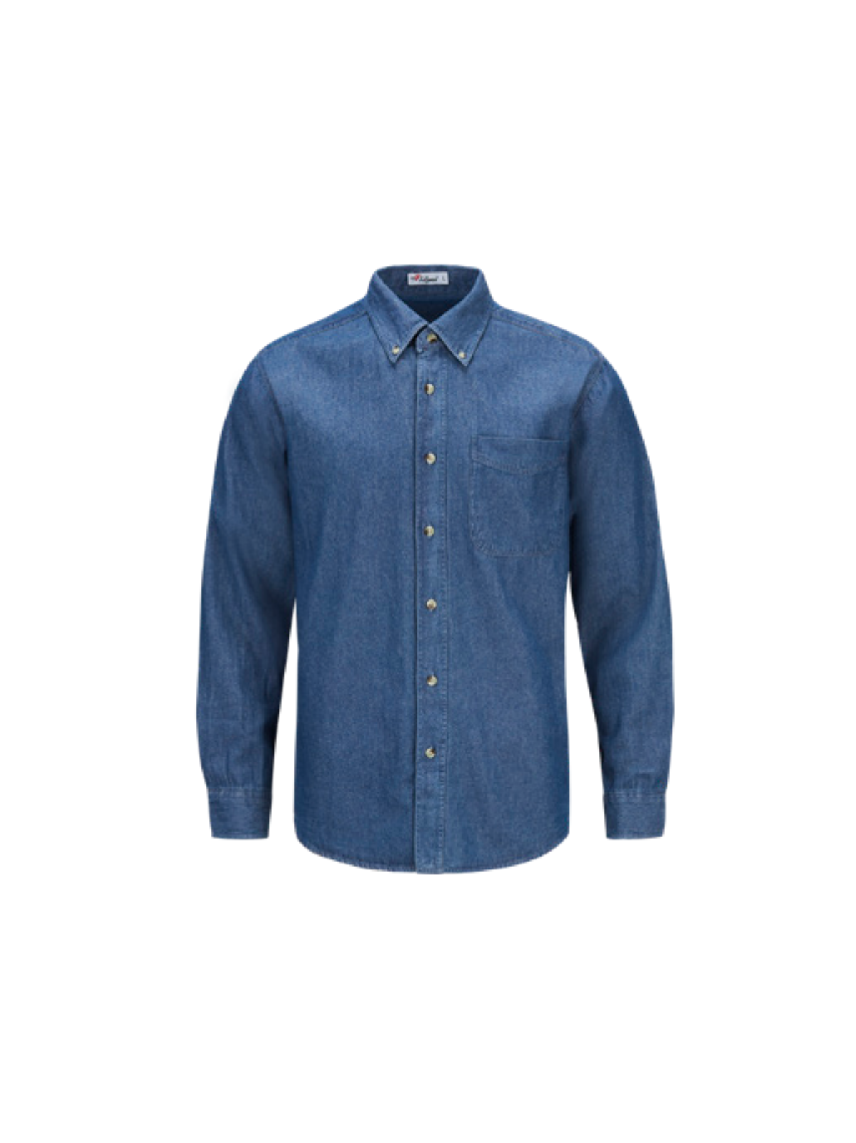 Long-Sleeve Selvedge Denim Button-Down Shirt